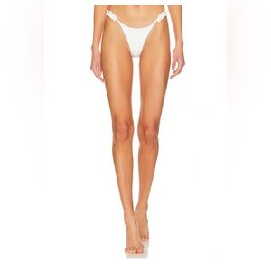 MORE TO COME Amelia Ruffle Bikini Bottom in White, size M